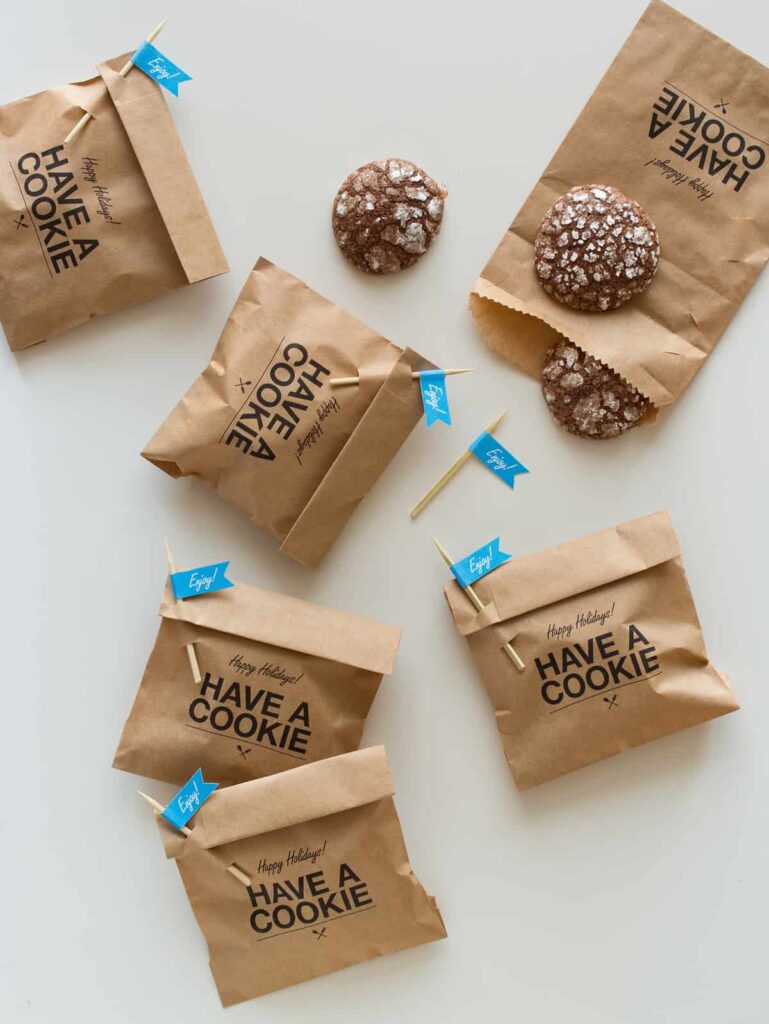 kraft paper cookie wrapping