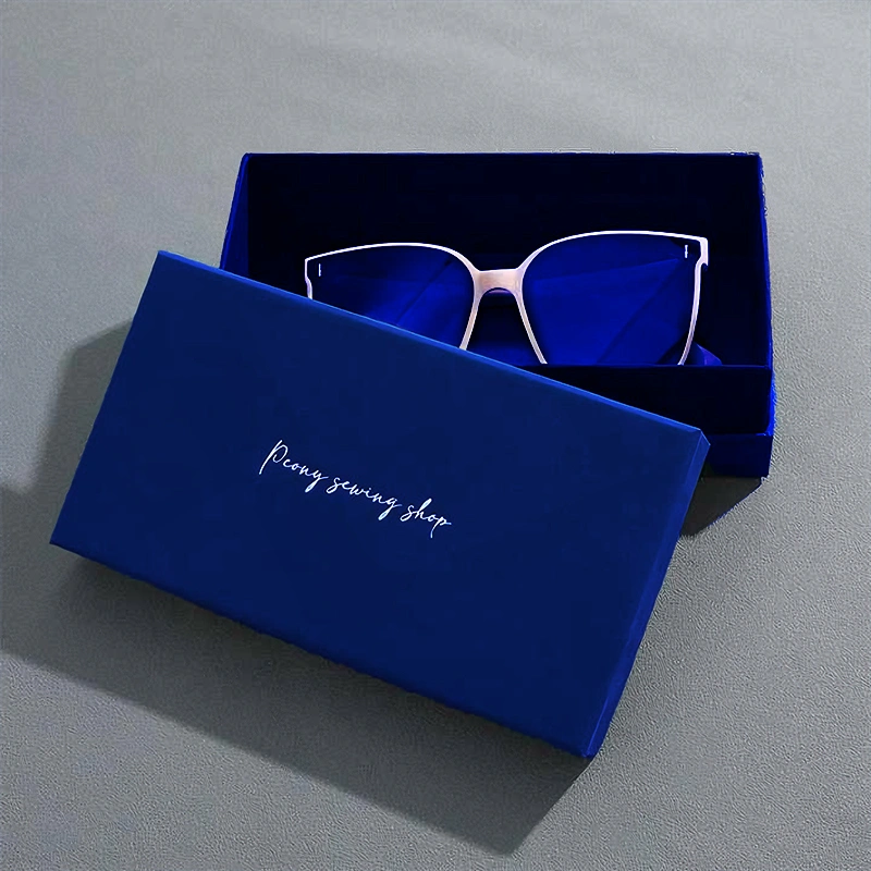 Two piece Collapsible Blue Sunglasses Boxes