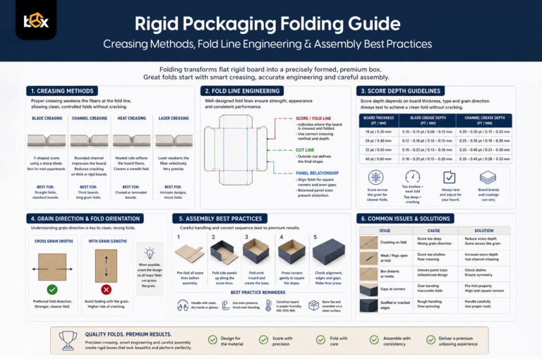 Rigid Packaging Folding Guide: Creasing Methods, Fold Line Engineering & Assembly Best Practices